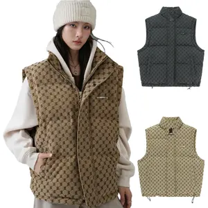 custom 2023 down coats womens light down jacket vest hooded coat with faux fur puffer jacket men