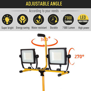 Outdoor Portable Double Head Building Construction Lamp Waterproof Triangle Bracket <b>Led</b> Work <b>Light</b> Commercial <b>Led</b> Work <b>Light</b> - Product Image 6
