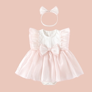 Vestido Romper para Bebé Niña, Transpirable, <span class=keywords><strong>de</strong></span> Algodón Suave, Sin Mangas, con Cierre <span class=keywords><strong>de</strong></span> Botones, para Bebés <span class=keywords><strong>de</strong></span> un Mes y 100 Días - Product Image 4