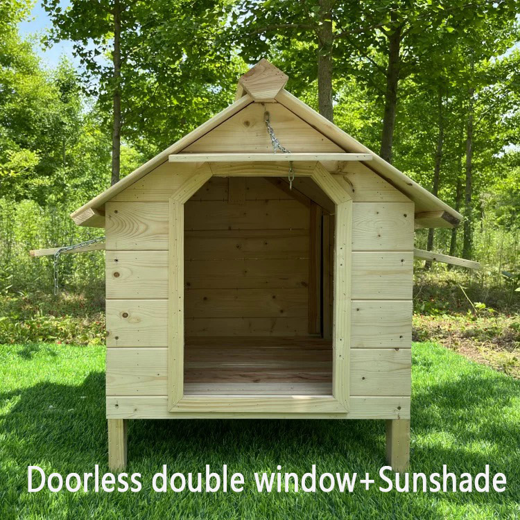 Wood-Doorless double window+ Sunshade