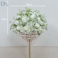 Bola Bunga Mawar Sutra Putih Hydrangea Baby Breath Langsung dari Pabrik 50cm untuk Dekorasi Meja Pernikahan Ulang Tahun