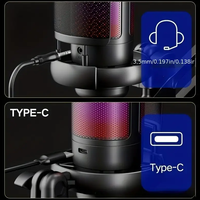 Microphone de jeu USB professionnel avec éclairage RGB, bras articulé réglable et filtre anti-pop