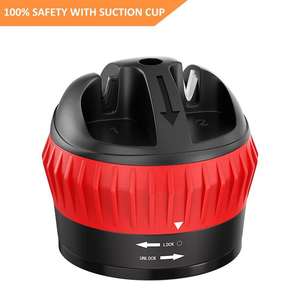 เครื่องลับมีดแบบแมนนวลสีแดง หลายระดับความหยาบ ทนทาน ชุดอุปกรณ์ครัว ดีไซน์กะทัดรัด สำหรับใช้ในบ้าน - Product Image 5