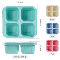 Boîte à bento empilable réutilisable avec couvercle en plastique, contenants à lunch multicolores