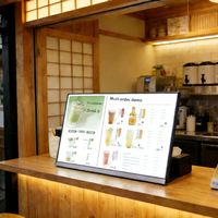 Écran d'affichage interactif Android intelligent de 21,5/23,8 pouces pour menu électronique de restaurant de chaîne de salons de thé, publicité de prix de bureau