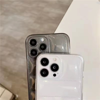 Mode clair doudoune coque de téléphone bouffante pour iPhone 15 14 13 12 11 Pro Max X XS Plus souple TPU marque protecteur nouvel état