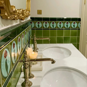 <span class=keywords><strong>Azulejos</strong></span> de Cerámica con Diseño Floral Pintado a Mano, Estilo Británico Vintage, para Pisos de <span class=keywords><strong>Cocina</strong></span>, Baño, Casa de Estilo Occidental, Balcón y Entrada - Product Image 4