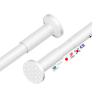 Support de <span class=keywords><strong>tringle</strong></span> à <span class=keywords><strong>rideau</strong></span> moderne en plastique Domeijing, sans perçage, <span class=keywords><strong>adhésif</strong></span>, <span class=keywords><strong>crochet</strong></span>, clip, fixateur, télescopique, porte horizontale, 1,5 m, durable - Product Image 3