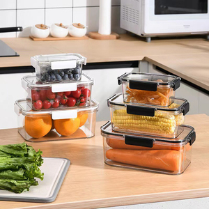 Fiambrera a prueba de fugas Productos secos Ingredientes frescos Escuela o trabajo Microondas Contenedores de plástico para almacenamiento de alimentos con tapa de bloqueo transparente - Product Image 4