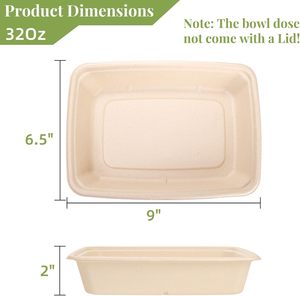 Disposable Eco-friendly Bamboo Paper Pulp <b>Takeaway</b> Food <b>Containers</b> - Product Image 2