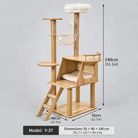 Arbre à chat de luxe Y-37 avec capsule spatiale, poteaux à gratter et condo pour grands chats