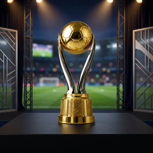 Trophée de football en métal plaqué or sur mesure, <span class=keywords><strong>ballon</strong></span> de football plaqué or 24 carats pour les ligues, les clubs et les événements - Product Image 3