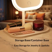 Miroir de Maquillage LED Intelligent Lumineux au Design Moderne pour Chambre à Coucher, Coiffeuse ou Bureau