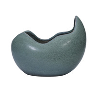 Pot Bunga Keramik Buatan Tangan Bentuk Cangkang Telur dengan Lubang Drainase, Lapisan Glaze Retak, Gaya Sederhana, untuk Sukulen, Bonsai, Dekorasi Meja, Dalam Ruangan