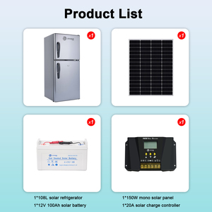 Complete Set System With Battery 108L Solar-Powered 12/24V Upright Freezer <b>Refrigerator</b> BCD-108 for Home Appliance Use 108L Doub - Product Image 1