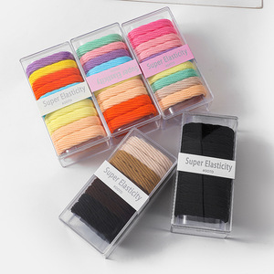 Élastique à cheveux coréen sans couture, haute élasticité, pour queue de cheval et tresses, couleur unie, usage quotidien, en polyester tricoté - Product Image 2