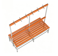 Porte-manteau double face moderne avec banc à chaussures et étagère de rangement réglable 3-en-1 en bois et métal pour salon