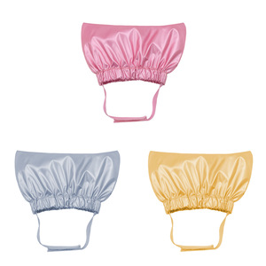 Gorro de baño para mascotas, para gatos y perros, ajustable, impermeable, con protección para los oídos, rosa, plateado, dorado, monocromático, para todas las estaciones - Product Image 5