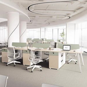 Luxury Modern Design Adult Office Desk with <b>Partition</b> <b>Screen</b> and Four Drawers Commercial Office Furniture for Offices Buildings - Product Image 4