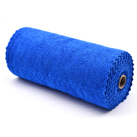 50 Stück/Rolle 40*40cm Blaues Mikrofaser-Reinigungstuch für Auto-Detailing, Haushalt und Glasreinigung, Einweg-Perlwebstoff, geschlossener Schlaufen-Rollfaden