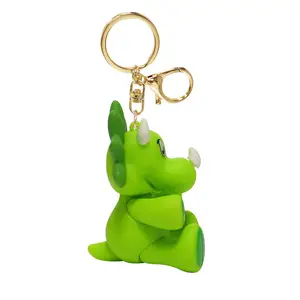 OEM/ODM Porte-clés de haute qualité à breloques Accessoires Porte-clés animal mignon Caoutchouc PVC souple 3d Logo personnalisé Dessin animé en alliage de zinc