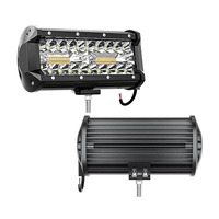 Barre lumineuse de travail de voiture super lumineuse Barre lumineuse à LED stroboscopique jaune blanc de 7 pouces pour l'éclairage tout-terrain de tracteur de camion