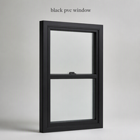 Ventana Corredera Vertical de PVC Negro, Diseño Personalizado, Alta Hermeticidad para Casas