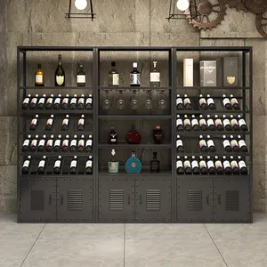 مصنع الجملة سعر المعدن أحدث النبيذ رف تصميم رف شاشة مجلس الوزراء النبيذ الرفوف