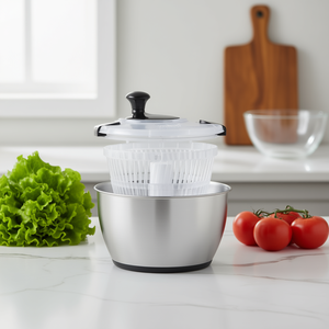 Escurridor de Ensaladas Db Wholesale de Acero Inoxidable de 4.75 Qt, Secador de Verduras de Una Mano, Apto para Lavavajillas - Product Image 2
