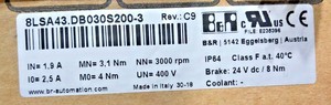 Brandneuer Originaler 8LSA43.DB030S200-3 REV C9 AC-Servomotor / 3140-1402 Industrielle Automatisierungsprodukte - Bestpreis - Product Image 3