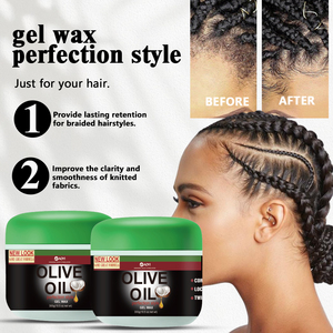 Cire capillaire noire à l'huile d'olive très vendue pour femmes, <span class=keywords><strong>coiffure</strong></span> naturelle, contrôle des bords, <span class=keywords><strong>gel</strong></span> à la cire capillaire - Product Image 5
