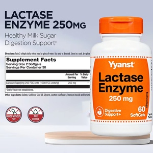 Gélules d'enzyme lactase à marque privée pour une digestion saine du lait et du sucre, fabriquées par un producteur d'aliments santé de haute qualité - Product Image 2