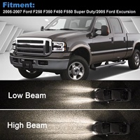 Feux avant à LED avec barre DRL noire compatibles avec les Ford F350 F450 F550 Super Duty 2005-2007