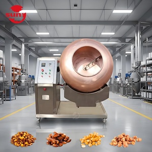 Machine à enrober les noix et les bonbons par cuisson au gaz, avec revêtement en cuivre, pour chocolat, sucre, graines, amandes, cacahuètes et fruits à coque, pour la production de snacks aromatisés - Product Image 1