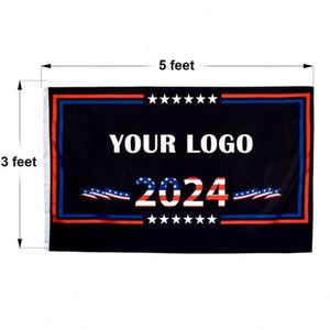 Outdoor Durable Polyester Silk Screen Printed 3x5ft Custom Logo and Color American 2024 <b>Flag</b> - Product Image 2