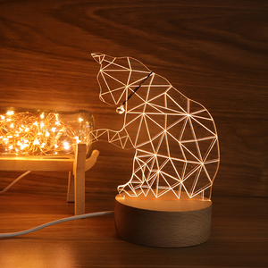 <span class=keywords><strong>Lampe</strong></span> <span class=keywords><strong>chat</strong></span> base en bois pour chambre à coucher veilleuse <span class=keywords><strong>chat</strong></span> acrylique vente en gros - Product Image 4