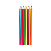 FLOWood Lot de 8 crayons de couleur en bois néon, pigment fluorescent vibrant de haute qualité pour le dessin des enfants, fournitures scolaires et artistiques