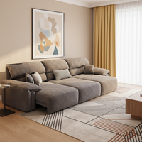 Canapé de salon électrique minimaliste en tissu trois places inclinable avec chaise longue pour appartement, hôtel, hôpital, école
