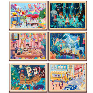 <span class=keywords><strong>Puzzle</strong></span> en bois éducatif pour enfants, ensemble complet, dessins animés, 51 à 100 pièces, pour les 5-7 ans, animaux de la forêt et transports agricoles - Product Image 5