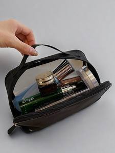 Bolsa de maquillaje de tela de malla - Bolsa de almacenamiento de cosméticos portátil para viaje con función transpirable - Product Image 4