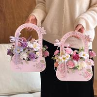Boîtes à fleurs à emporter, paniers floraux, boîtes en papier, sacs à emporter en gros d'usine, boîtes d'emballage florales