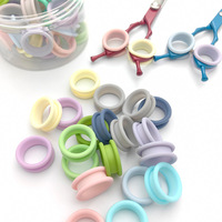 Anillos de Silicona Suaves Antideslizantes Dynton para Peluquería, Accesorios para el Cuidado de Mascotas, Estilo Morandi Macaron Pastel