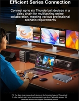 Station d'accueil Thunderbolt 5 15-en-1 TB5 avec boîtier SSD, affichage 8K, triple écran, charge rapide PD 140W – En stock