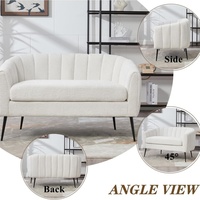 Canapé moderne à deux places en chenille Canapé rembourré Love Seat avec pieds en métal