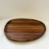 Plateau de service multifonctionnel en bois d'acacia au design moderne, réutilisable, écologique, fabriqué directement en usine, plateau décoratif en bois pour la maison