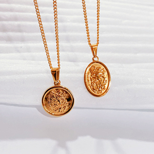 Produits tendance en acier inoxydable bijoux fins St <span class=keywords><strong>Michael</strong></span> collier hommes 18k or religieux archange Saint <span class=keywords><strong>Michael</strong></span> médaille collier - Product Image 4
