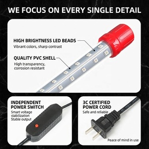Lumière LED spéciale RGB pour aquarium JSD, <span class=keywords><strong>lampe</strong></span> pour aquarium imperméable tricolore, amplificateur de couleur - Product Image 3