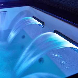 Modern and Minimalist Brown and White Rectangular Spa Pool Massage Whirlpool, Despite Dual Bathtub 1.8m Apartment Hotel