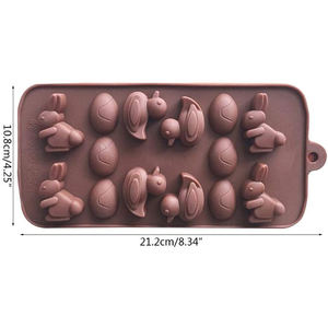 Moule de dessin animé Canard Lapin Oeuf Silicone Moule Gâteau Outil De Cuisson BRICOLAGE Glace <span class=keywords><strong>Grille</strong></span> Chocolat Pâtisserie Pain Outil Réutilisable Moule - Product Image 3