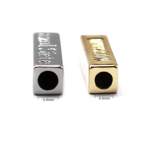 Wholesale Fashion Gold Silver Shoe Lace String Tips Engraved Logo Custom Metal Shoelace Head Aglet <strong>Stopper</strong> for Shoestring Hoodie - Product Image 3